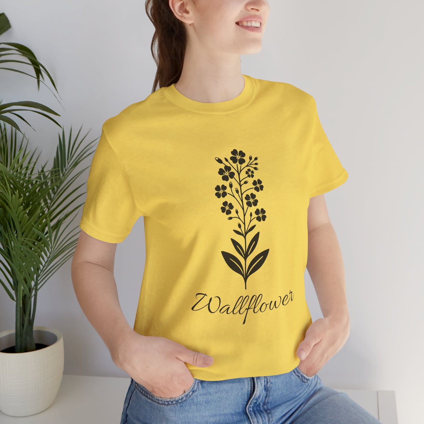 Wallflower Unisex Short Sleeve Tee - Botanical Graphic Shirt, Nature Lover Gift, Casual Wear, Eco-Friendly Fashion, Spring Outfit