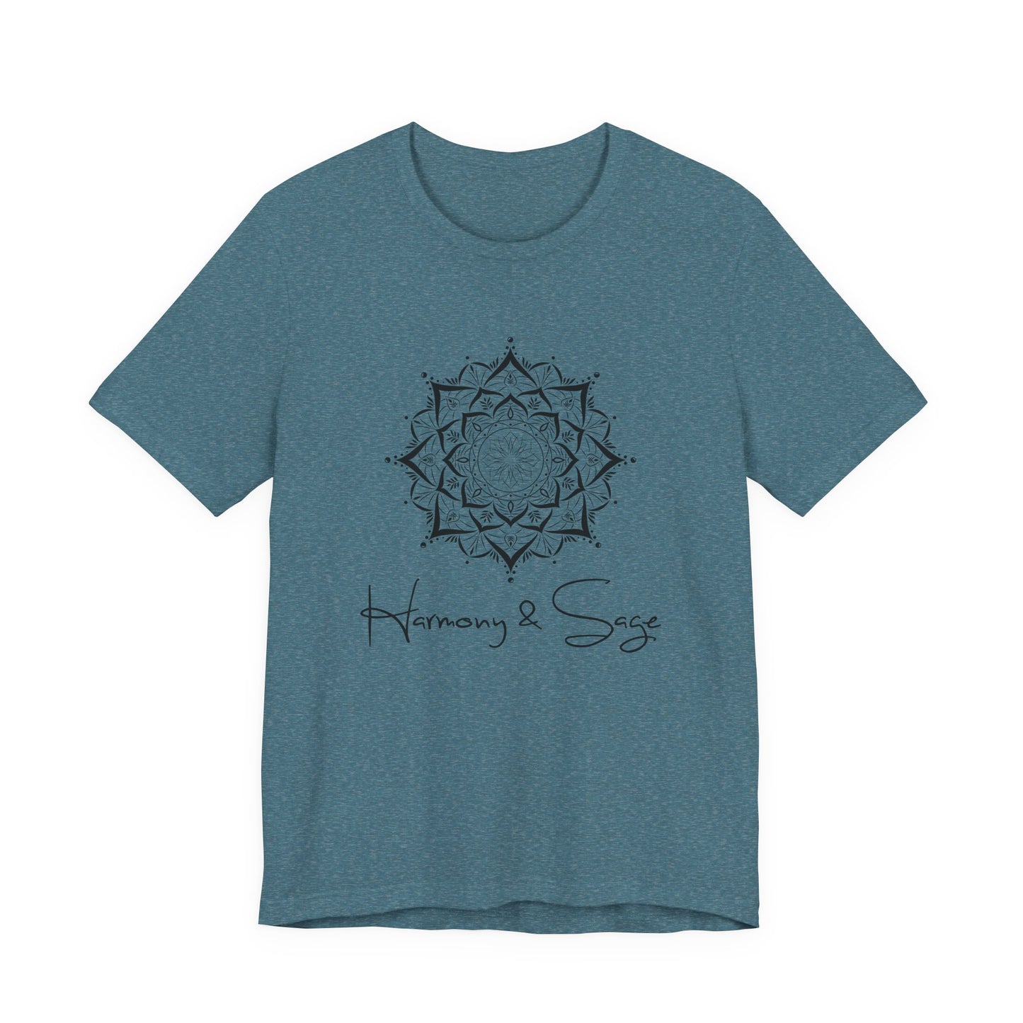 Mandala Harmony Unisex Logo Tee, Boho Style, Spiritual Gift, Meditation Shirt, Yoga Apparel, Casual Wear