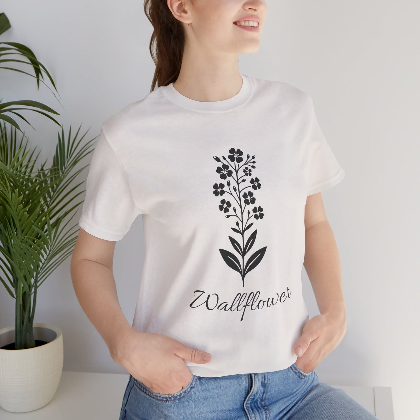 Wallflower Unisex Short Sleeve Tee - Botanical Graphic Shirt, Nature Lover Gift, Casual Wear, Eco-Friendly Fashion, Spring Outfit