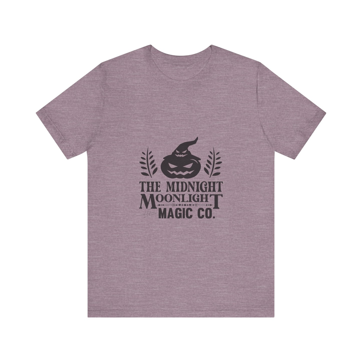 Midnight Moonlight Magic Pumpkin Tee - Unisex Short Sleeve T-Shirt for Halloween Fun
