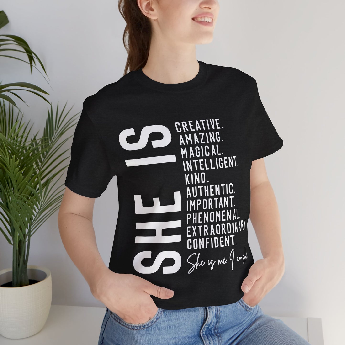 Empowering Women's Statement Tee - She Is Creative and Confident, Inspirational Gift, Motivational Shirt, Everyday Wear, Self-Love Apparel