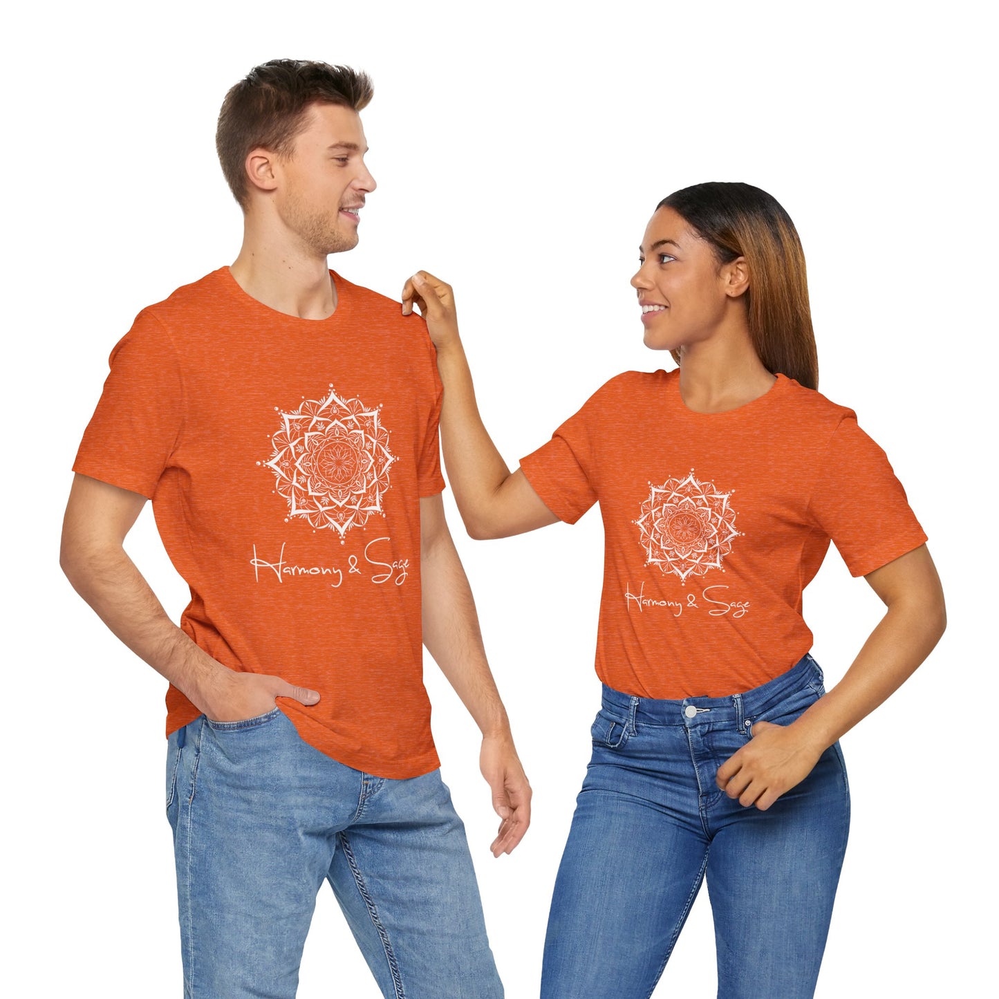 Mandala Harmony Unisex Logo Tee, Boho Style, Spiritual Gift, Meditation Shirt, Yoga Apparel, Casual Wear