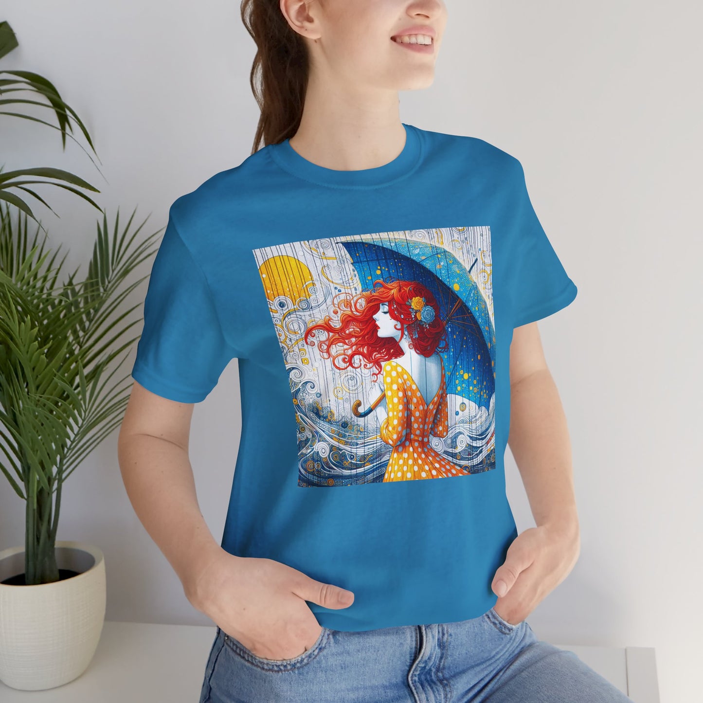 Whimsical Art Tee, Fun Graphic Shirt, Summer Vibes, Beach Day Apparel, Women's T-Shirt, Gift for Art Lovers