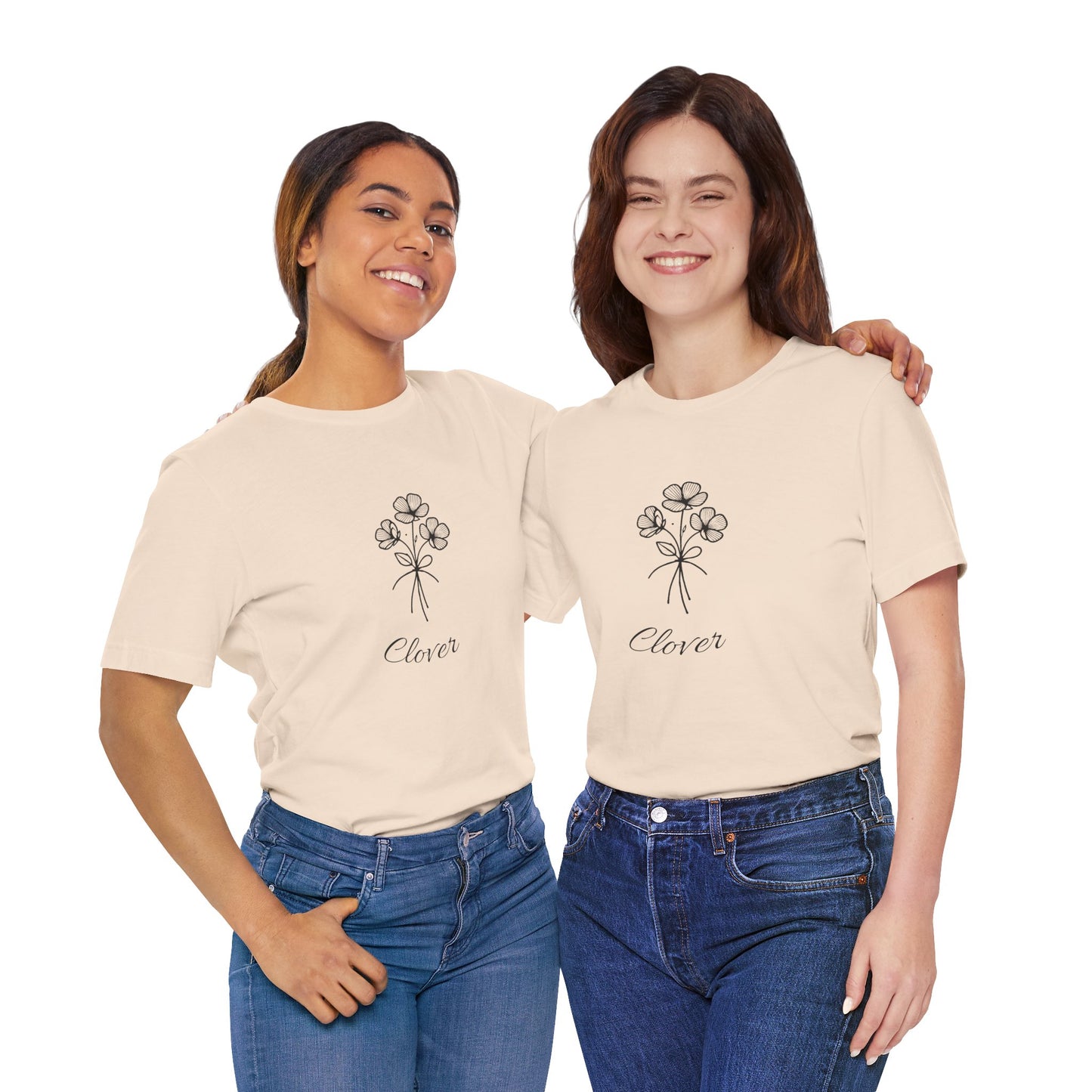 Clover Floral Short Sleeve Tee - Nature Lover Shirt, Casual Wear, Gift for Friends, Cute Tee, Spring Outfit