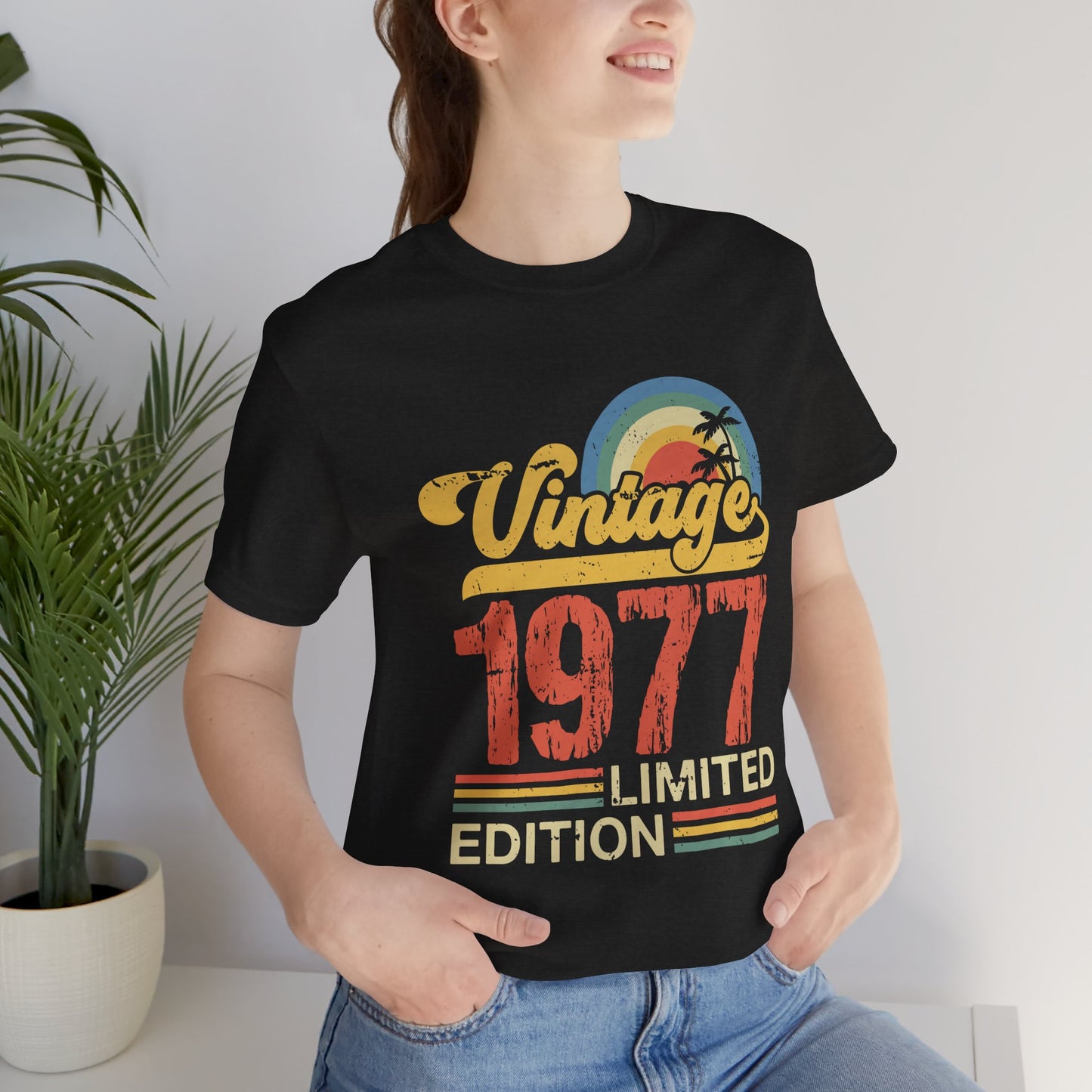 Vintage 1977 Limited Edition Tee, Retro T-Shirt, Birthday Gift, Nostalgic Apparel, Casual Wear, Summer Fashion