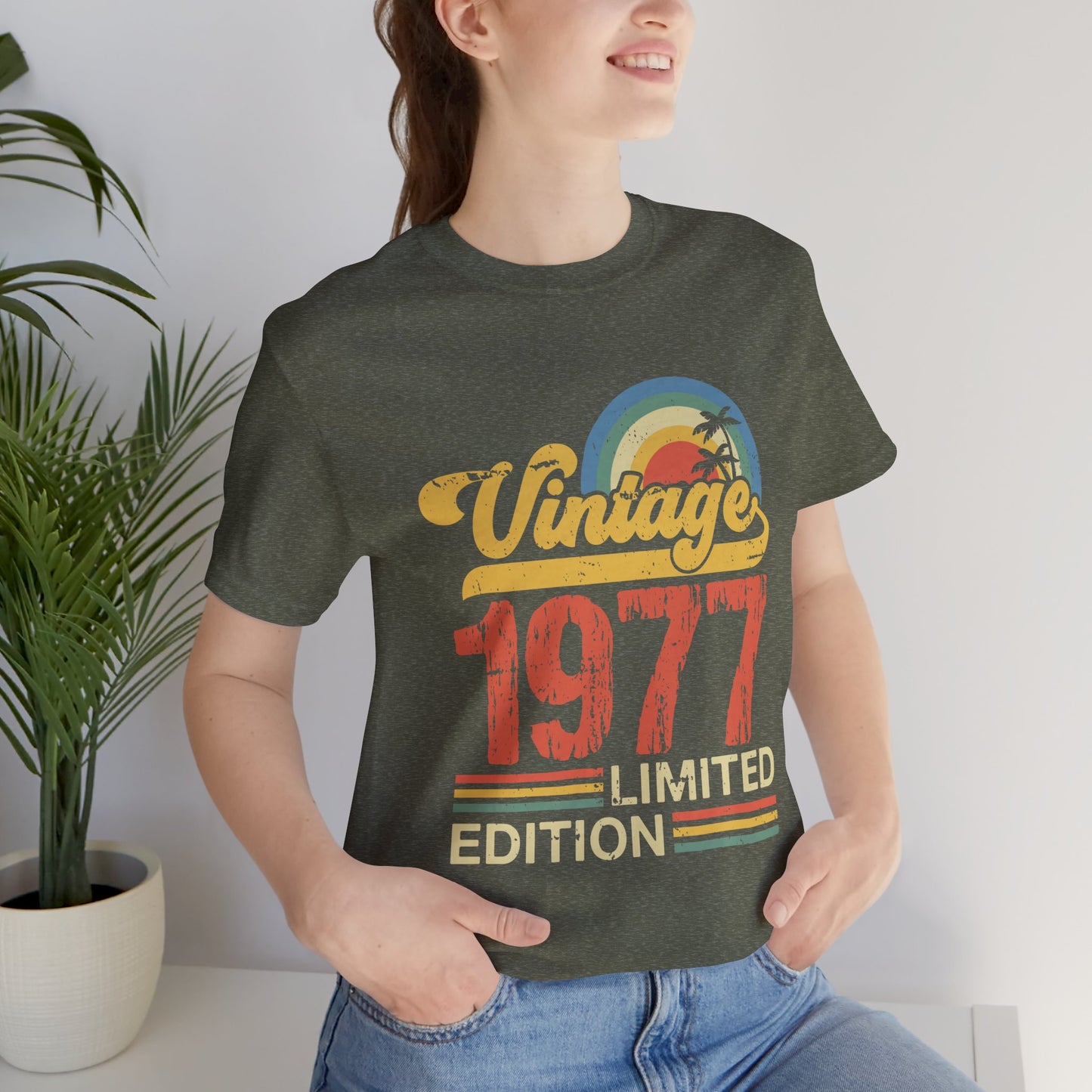 Vintage 1977 Limited Edition Tee, Retro T-Shirt, Birthday Gift, Nostalgic Apparel, Casual Wear, Summer Fashion