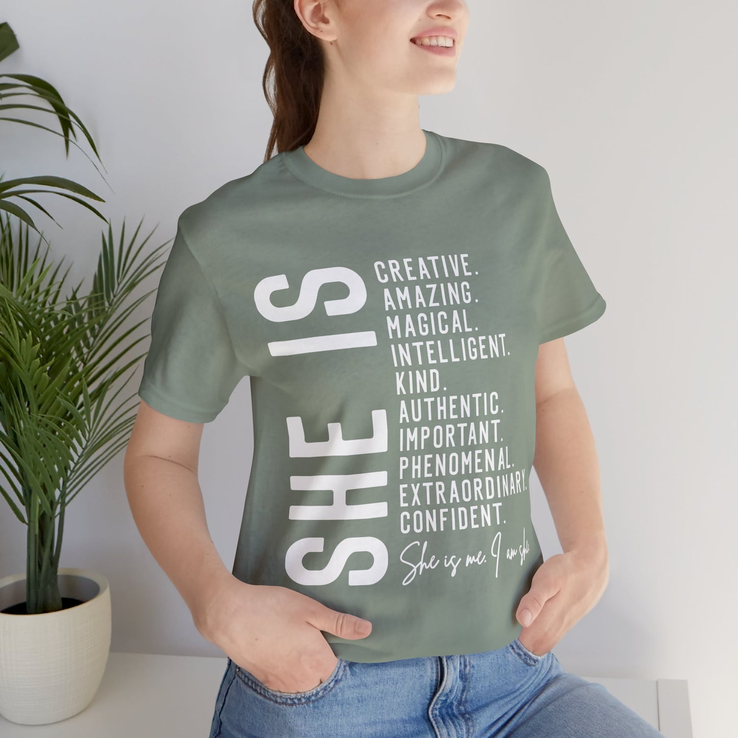 Empowering Women's Statement Tee - She Is Creative and Confident, Inspirational Gift, Motivational Shirt, Everyday Wear, Self-Love Apparel