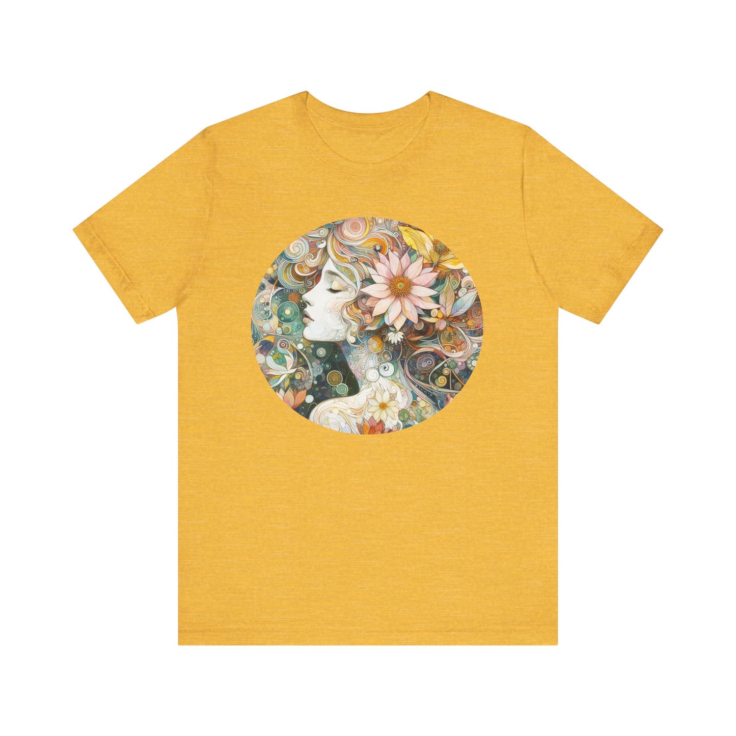 Bohemian Floral Short Sleeve Tee, Relaxed Fit T-Shirt for Women, Cute Gift for Her, Summer Fashion, Casual Vibe Top