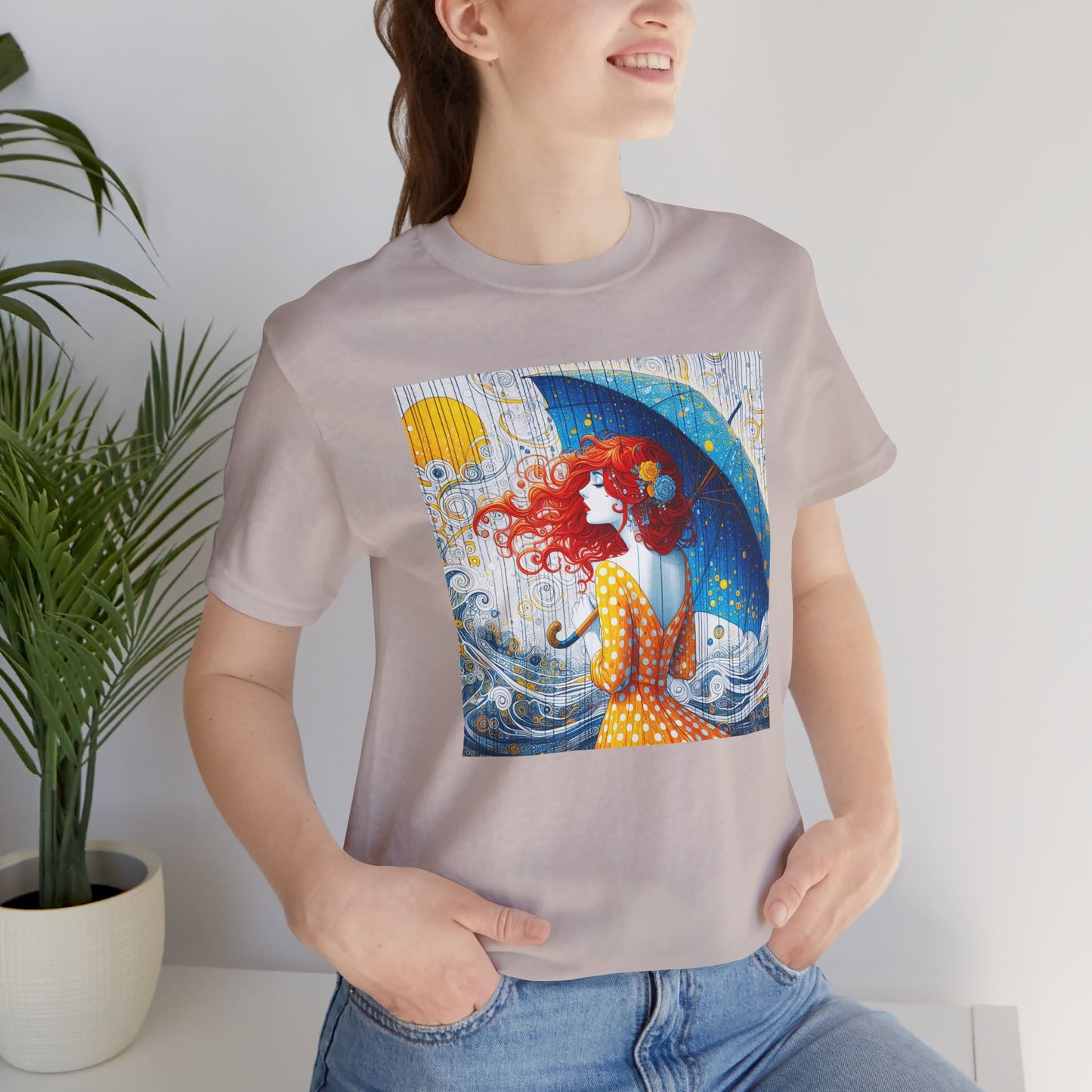 Whimsical Art Tee, Fun Graphic Shirt, Summer Vibes, Beach Day Apparel, Women's T-Shirt, Gift for Art Lovers