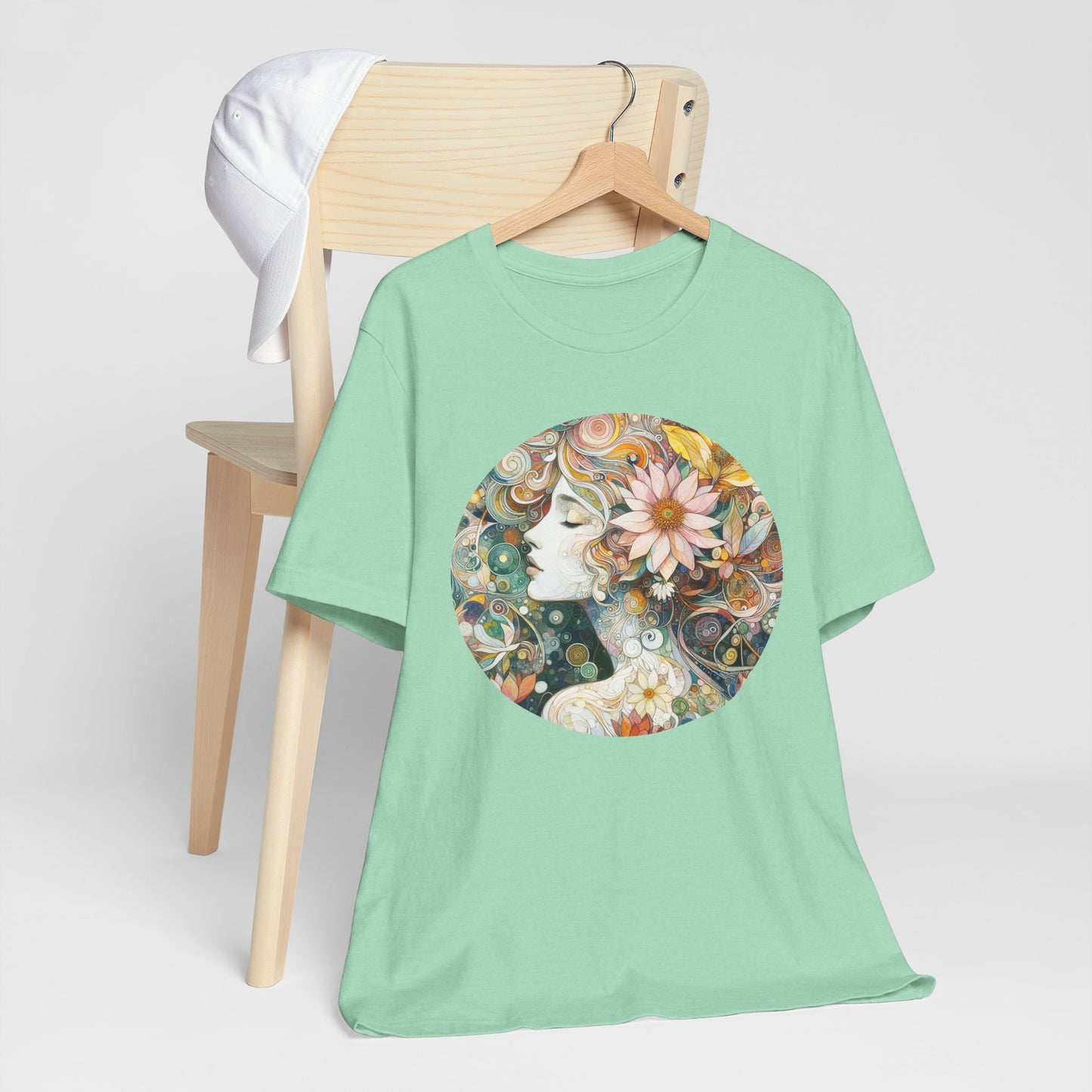 Bohemian Floral Short Sleeve Tee, Relaxed Fit T-Shirt for Women, Cute Gift for Her, Summer Fashion, Casual Vibe Top
