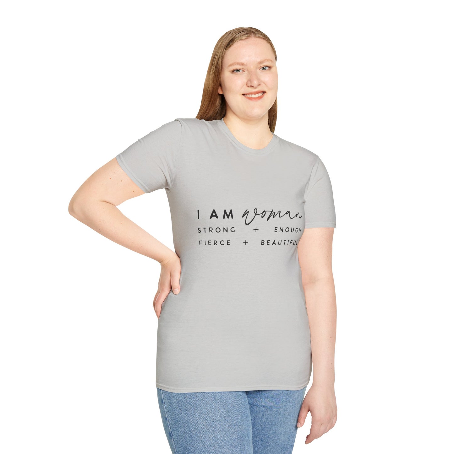 Empowering Woman T-Shirt | I Am Woman Strong + Fierce + Beautiful | Gift for Her, Feminist Apparel, Casual Wear, Motivational Tee