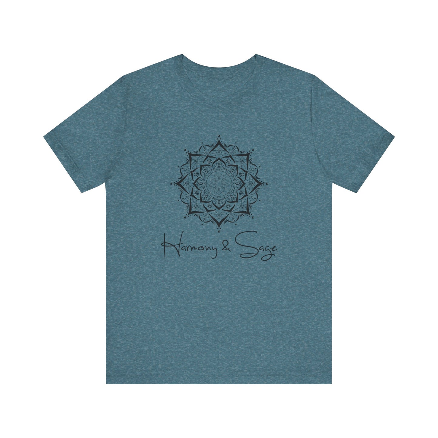 Mandala Harmony Unisex Logo Tee, Boho Style, Spiritual Gift, Meditation Shirt, Yoga Apparel, Casual Wear