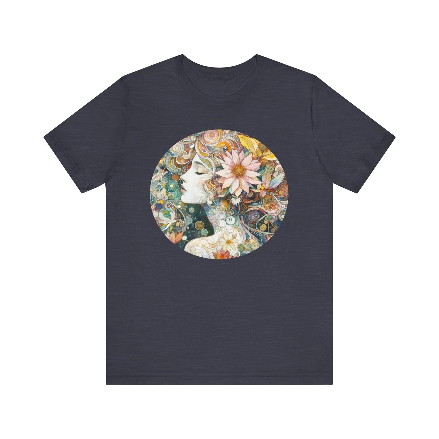 Bohemian Floral Short Sleeve Tee, Relaxed Fit T-Shirt for Women, Cute Gift for Her, Summer Fashion, Casual Vibe Top