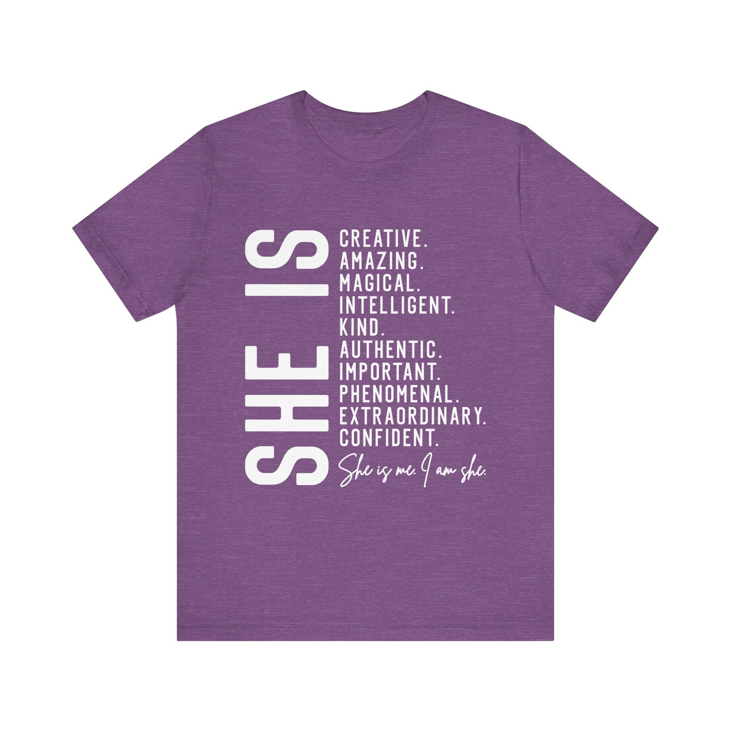 Empowering Women's Statement Tee - She Is Creative and Confident, Inspirational Gift, Motivational Shirt, Everyday Wear, Self-Love Apparel