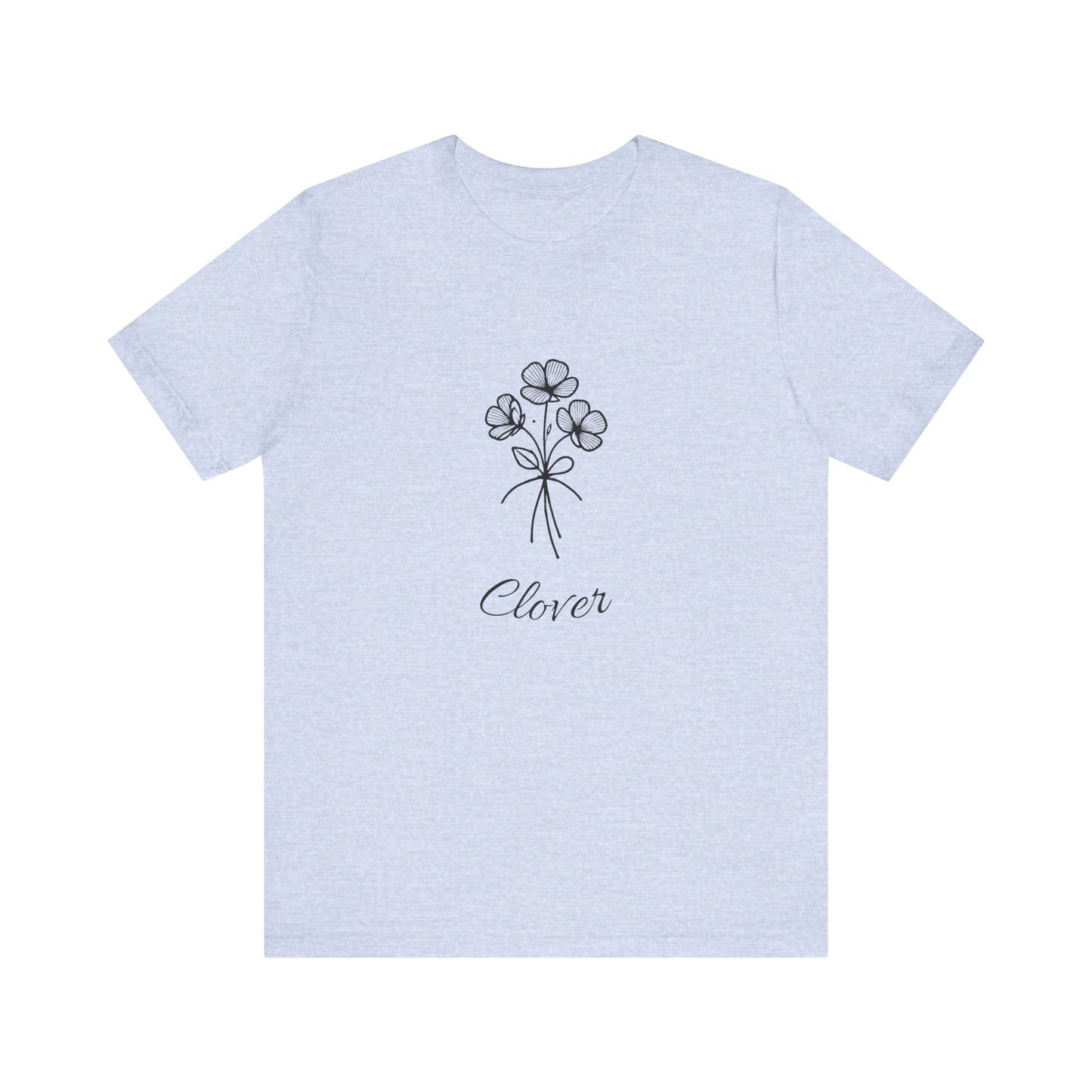Clover Floral Short Sleeve Tee - Nature Lover Shirt, Casual Wear, Gift for Friends, Cute Tee, Spring Outfit