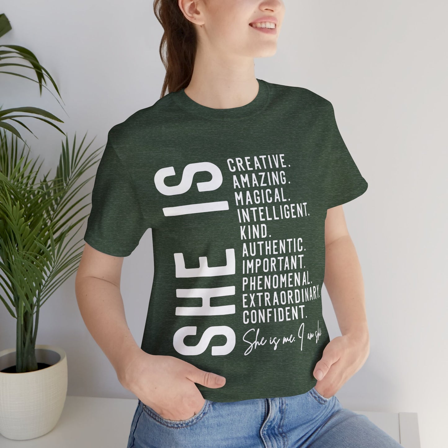 Empowering Women's Statement Tee - She Is Creative and Confident, Inspirational Gift, Motivational Shirt, Everyday Wear, Self-Love Apparel