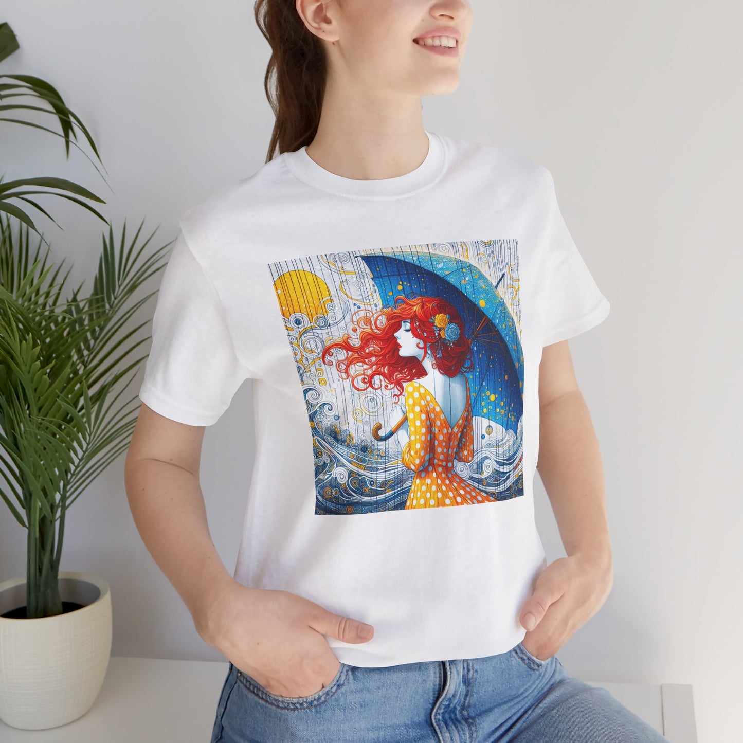Whimsical Art Tee, Fun Graphic Shirt, Summer Vibes, Beach Day Apparel, Women's T-Shirt, Gift for Art Lovers