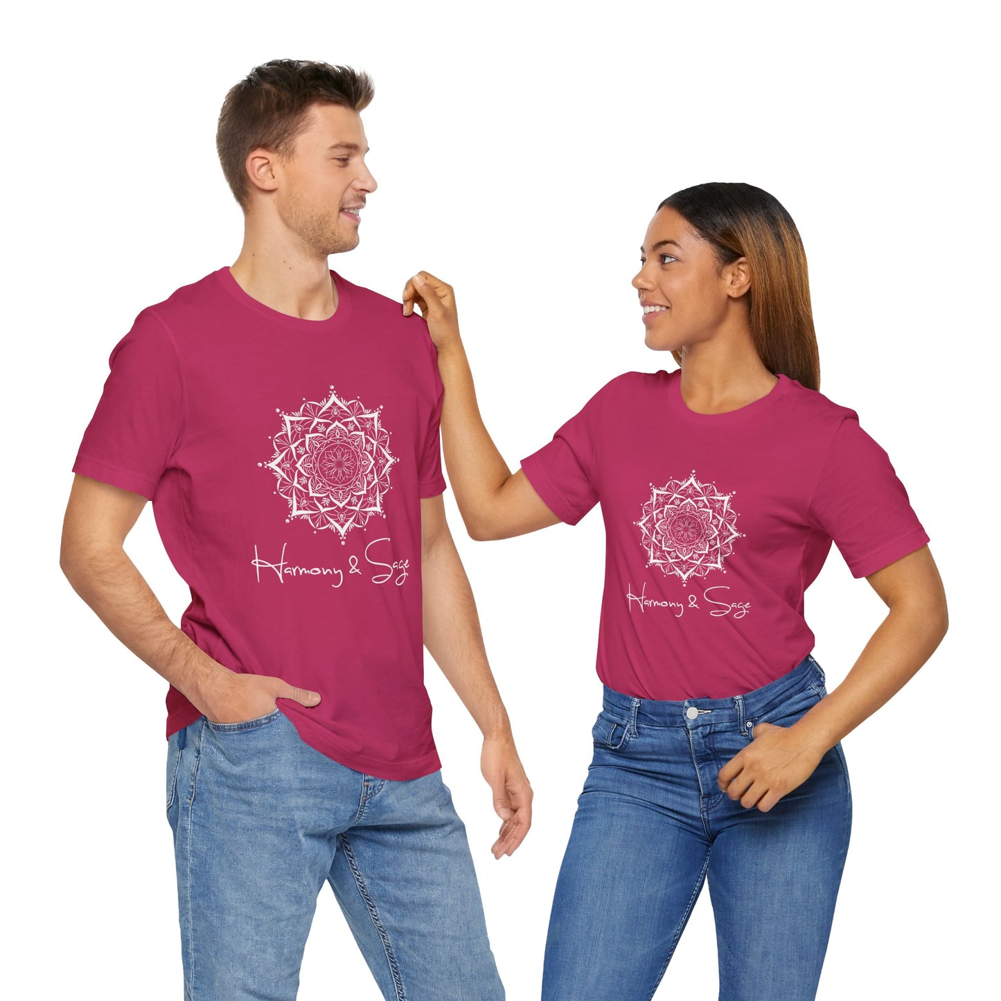 Mandala Harmony Unisex Logo Tee, Boho Style, Spiritual Gift, Meditation Shirt, Yoga Apparel, Casual Wear