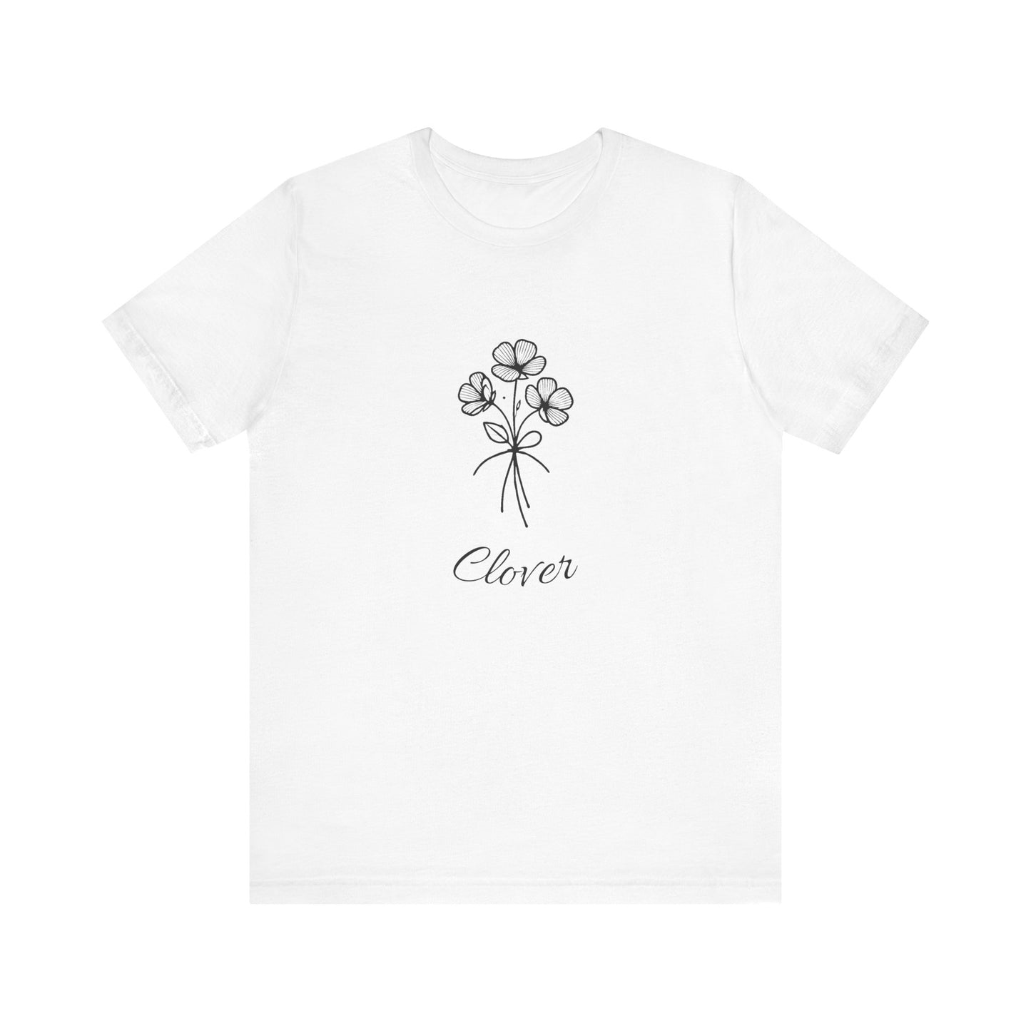 Clover Floral Short Sleeve Tee - Nature Lover Shirt, Casual Wear, Gift for Friends, Cute Tee, Spring Outfit