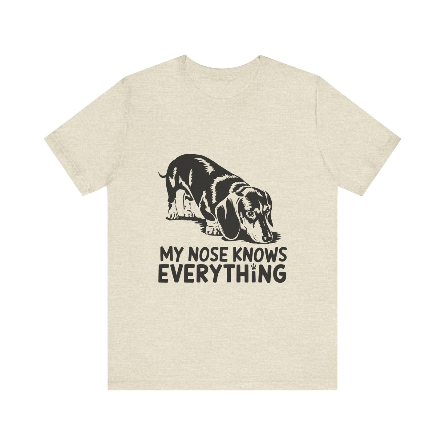 Cute Dog-Themed Tee for Pet Lovers, Casual T-Shirt for Animal Lovers, Gift for Dog Owners, My Nose Knows Everything Shirt