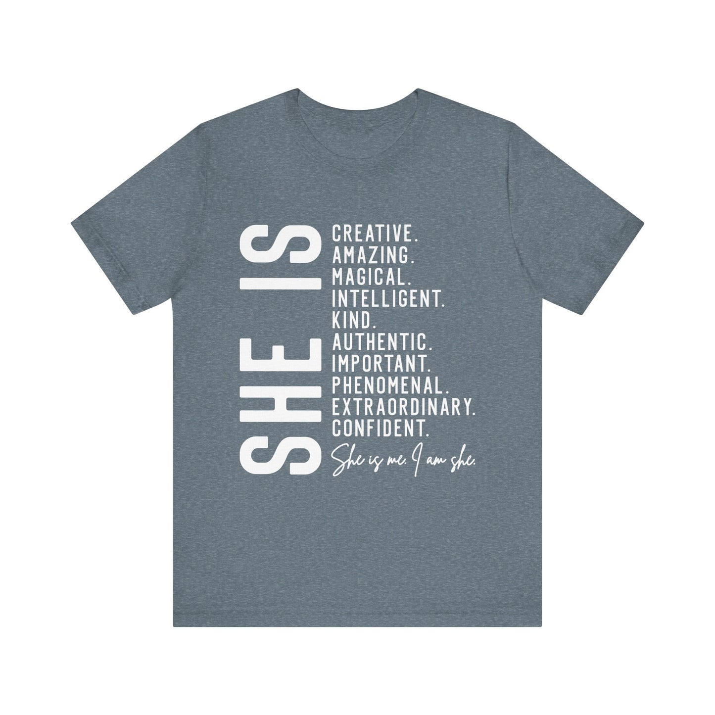 Empowering Women's Statement Tee - She Is Creative and Confident, Inspirational Gift, Motivational Shirt, Everyday Wear, Self-Love Apparel