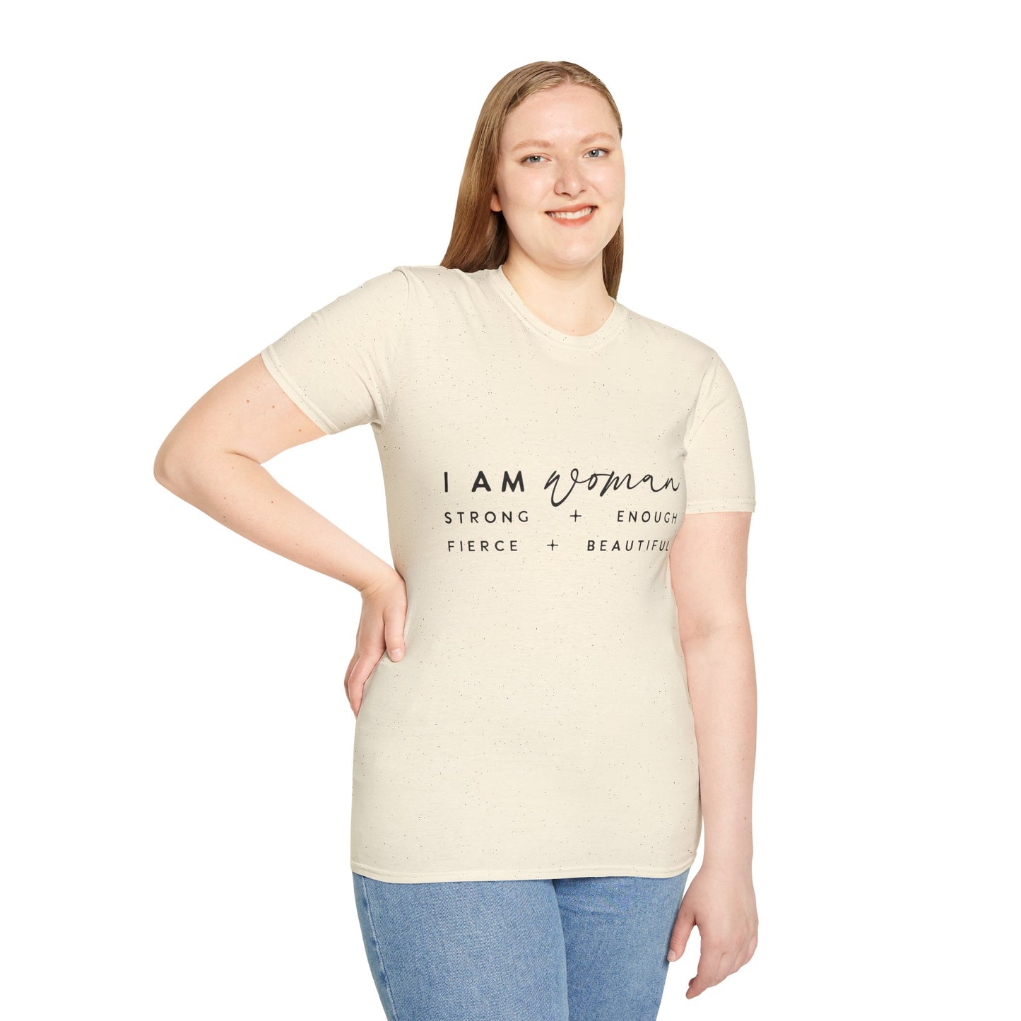 Empowering Woman T-Shirt | I Am Woman Strong + Fierce + Beautiful | Gift for Her, Feminist Apparel, Casual Wear, Motivational Tee