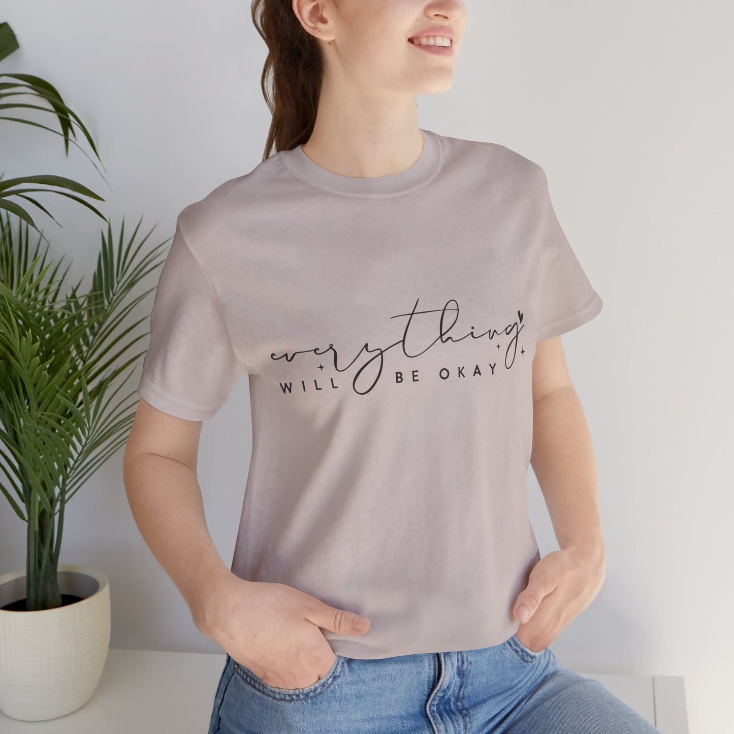 Everything Will Be Okay Tee, Inspirational Tee, Positive Message T-Shirt, Gift for Friends, Self-Care Shirt, Motivational Clothing