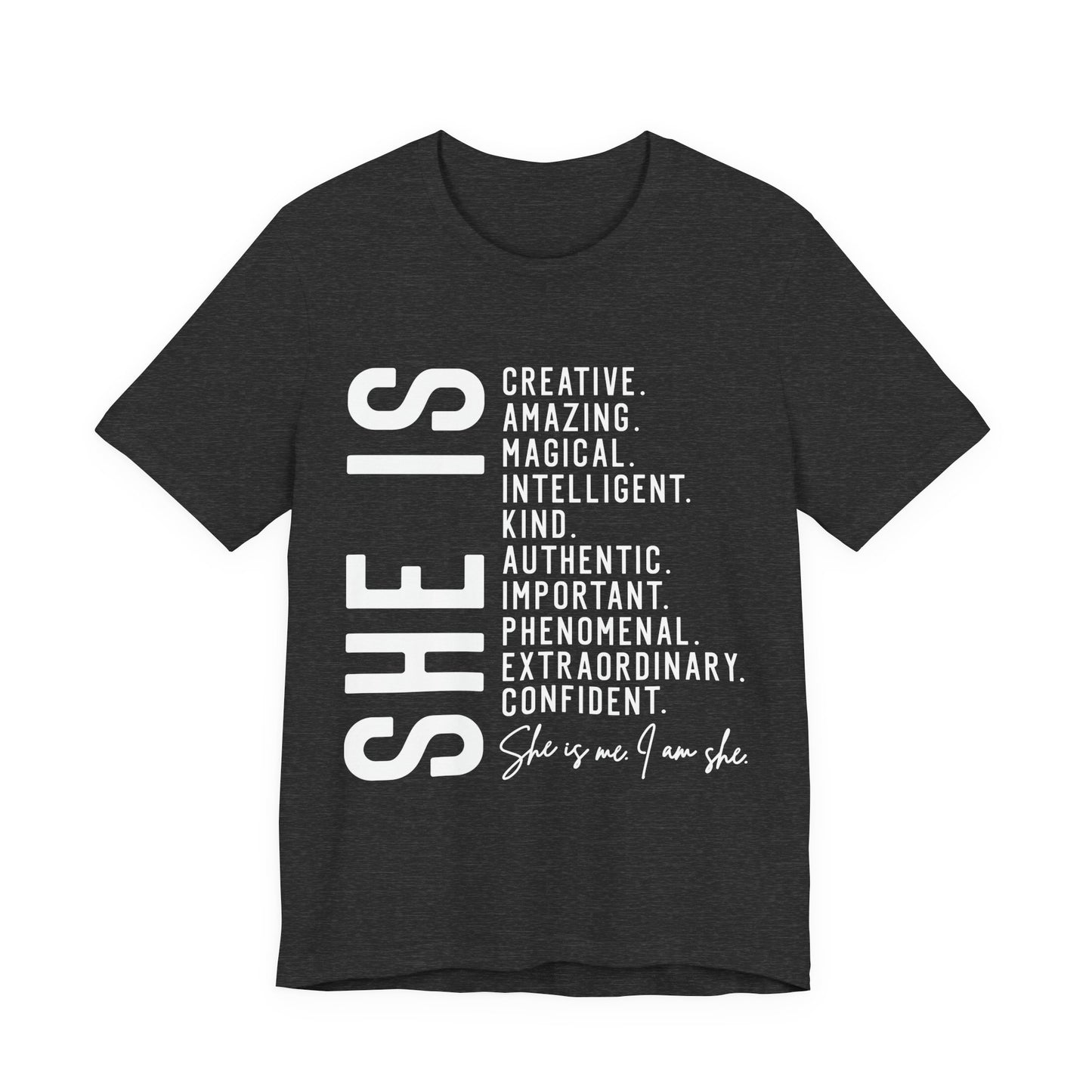 Empowering Women's Statement Tee - She Is Creative and Confident, Inspirational Gift, Motivational Shirt, Everyday Wear, Self-Love Apparel