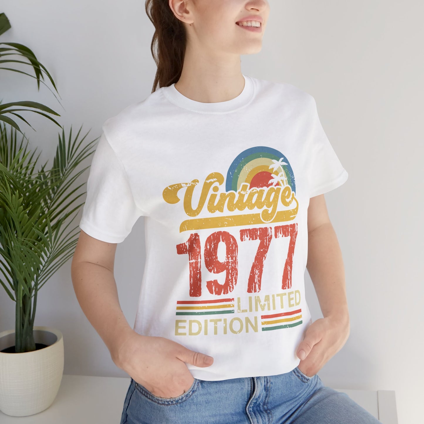 Vintage 1977 Limited Edition Tee, Retro T-Shirt, Birthday Gift, Nostalgic Apparel, Casual Wear, Summer Fashion