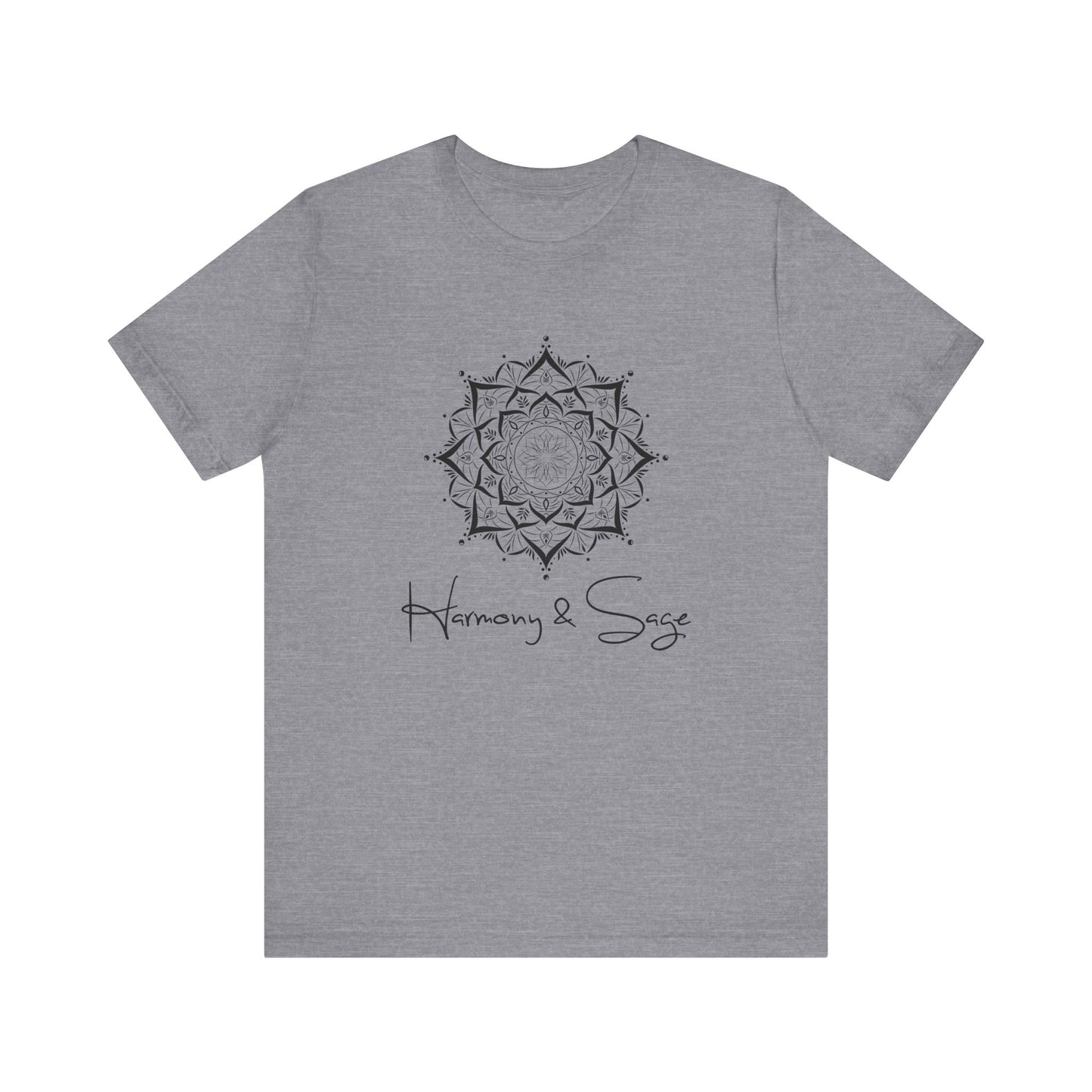 Mandala Harmony Unisex Logo Tee, Boho Style, Spiritual Gift, Meditation Shirt, Yoga Apparel, Casual Wear