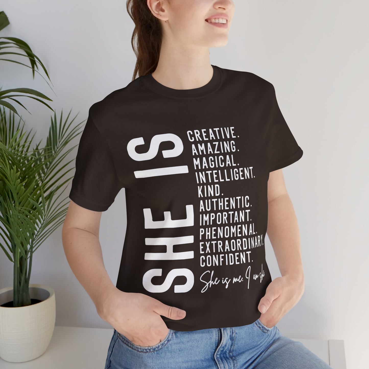 Empowering Women's Statement Tee - She Is Creative and Confident, Inspirational Gift, Motivational Shirt, Everyday Wear, Self-Love Apparel