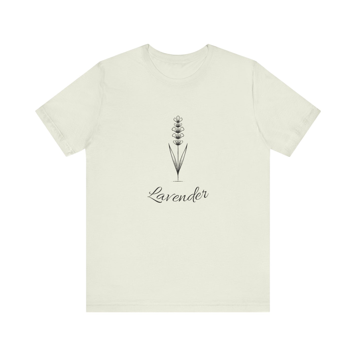 Lavender Unisex Short Sleeve Tee, Floral Graphic Tee, Nature Lover Gift, Minimalist Style Shirt, Eco-Friendly Casual Wear