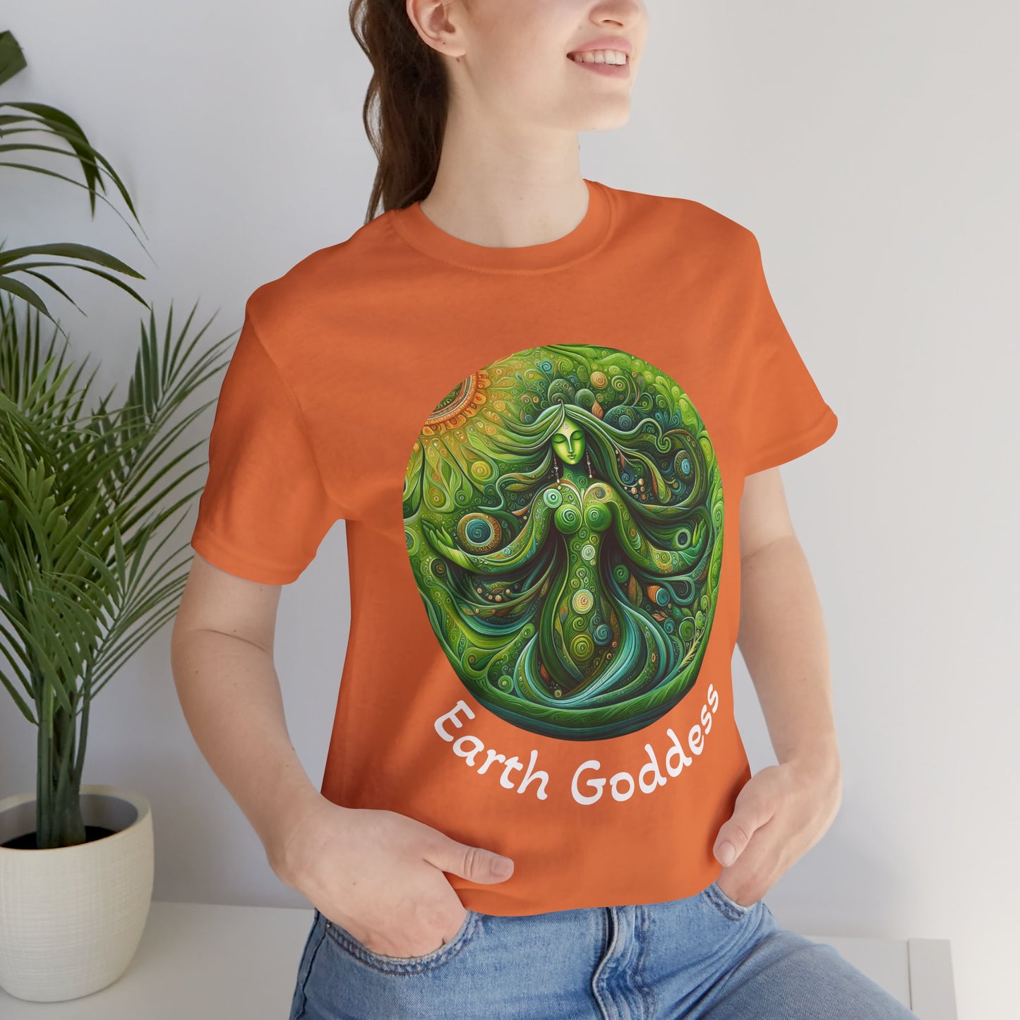 Earth Goddess Unisex Jersey Tee, Eco-Friendly Shirt, Nature Lover Tee, Spiritual Gift, Bohemian Style Top, Earth Day Apparel