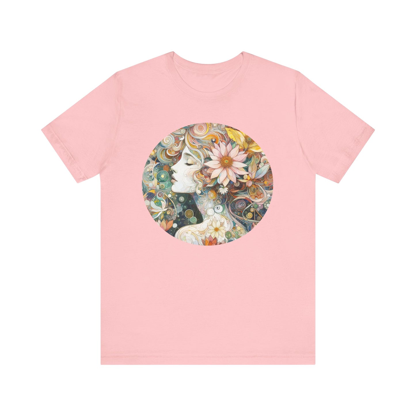 Bohemian Floral Short Sleeve Tee, Relaxed Fit T-Shirt for Women, Cute Gift for Her, Summer Fashion, Casual Vibe Top