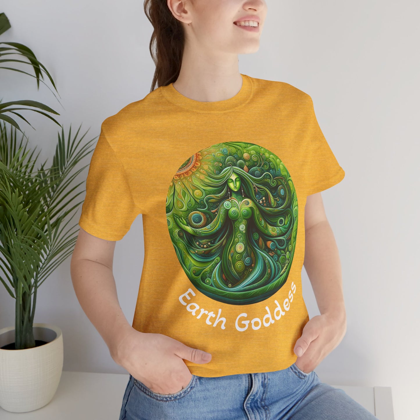 Earth Goddess Unisex Jersey Tee, Eco-Friendly Shirt, Nature Lover Tee, Spiritual Gift, Bohemian Style Top, Earth Day Apparel