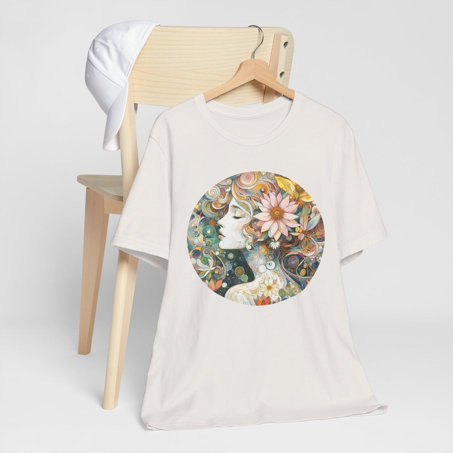 Bohemian Floral Short Sleeve Tee, Relaxed Fit T-Shirt for Women, Cute Gift for Her, Summer Fashion, Casual Vibe Top
