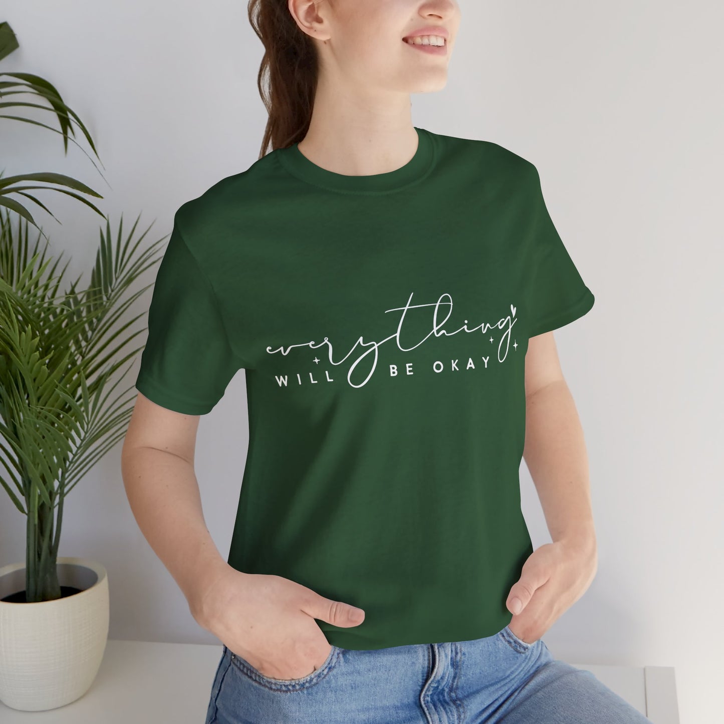 Everything Will Be Okay Tee, Inspirational Tee, Positive Message T-Shirt, Gift for Friends, Self-Care Shirt, Motivational Clothing