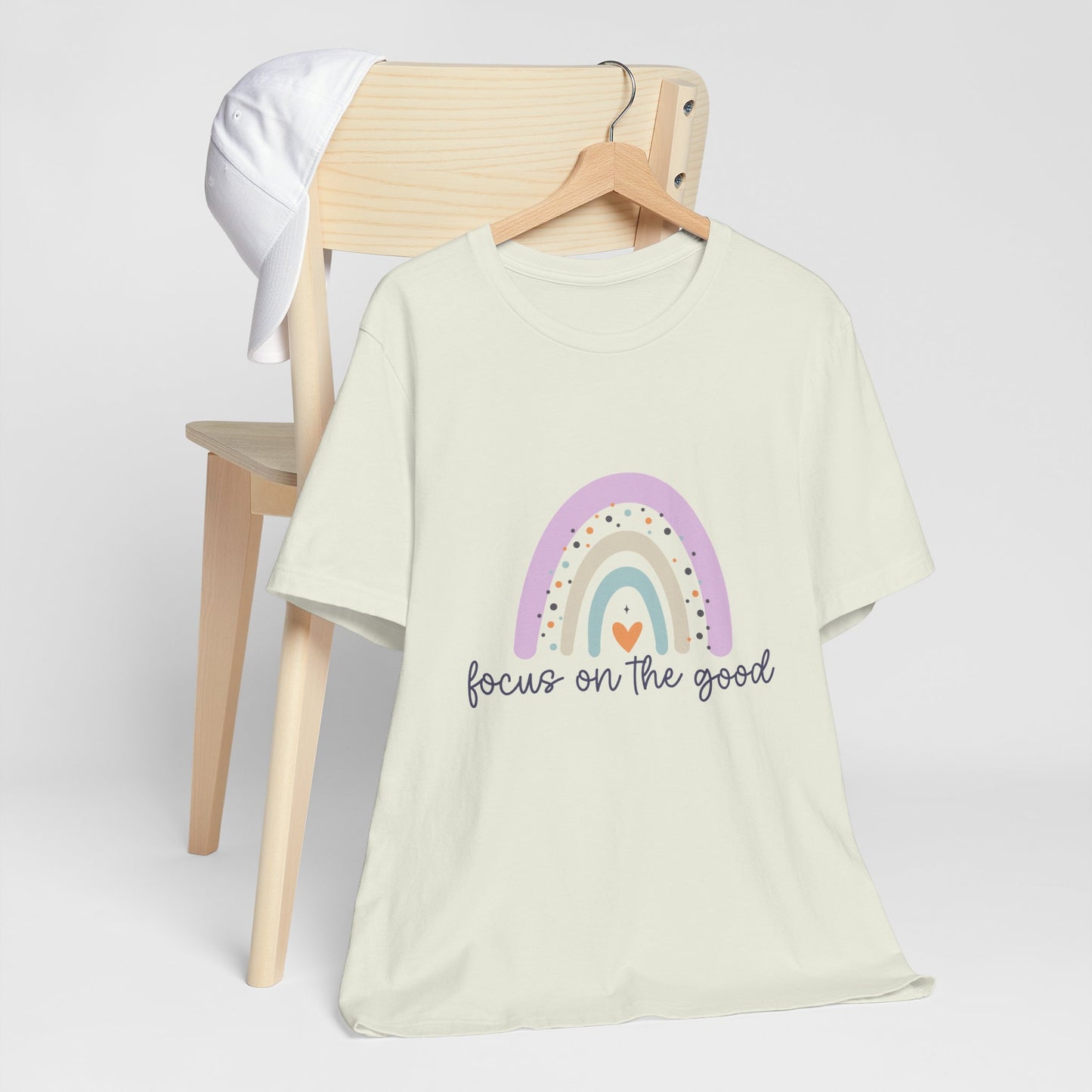 Rainbow Inspirational Tee - Focus on the Good | Positive Vibes T-Shirt, Casual Wear, Gift for Her, Motivational Shirt, Everyday Top