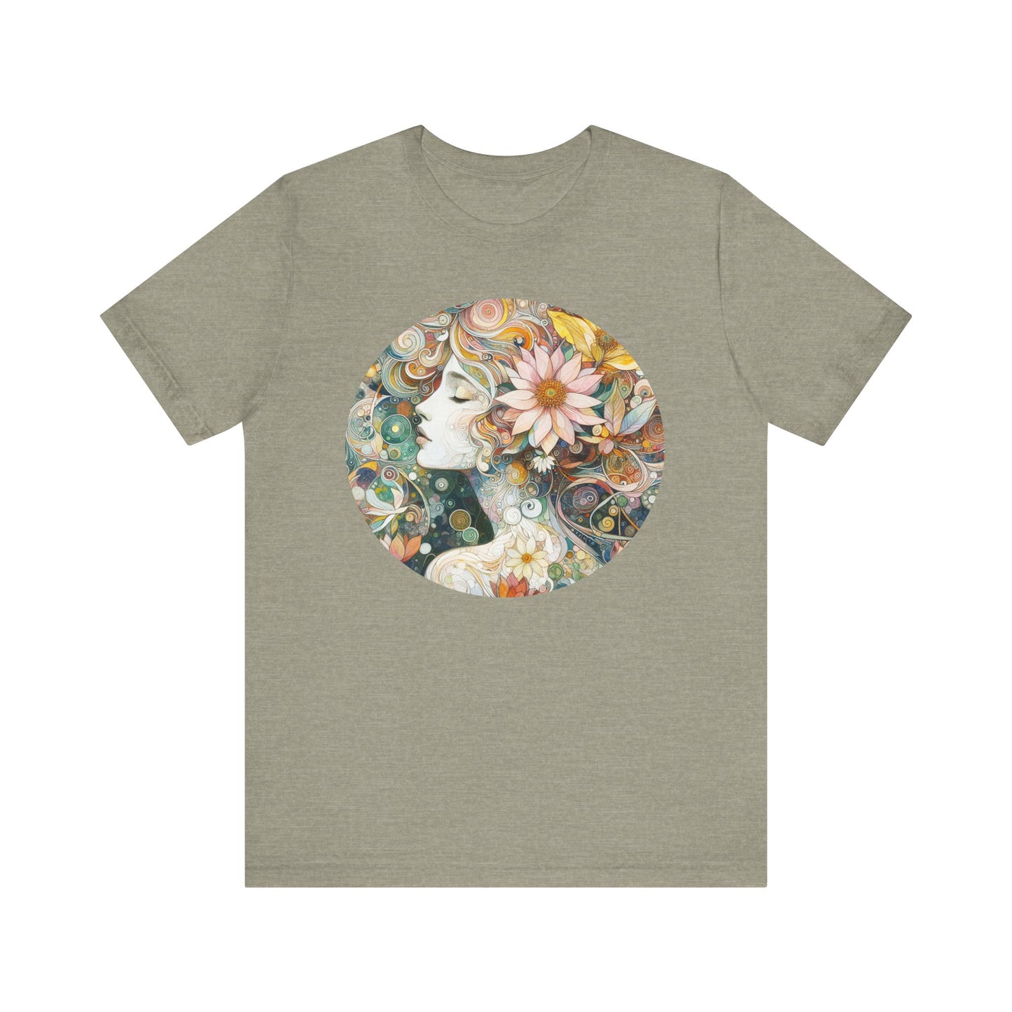 Bohemian Floral Short Sleeve Tee, Relaxed Fit T-Shirt for Women, Cute Gift for Her, Summer Fashion, Casual Vibe Top
