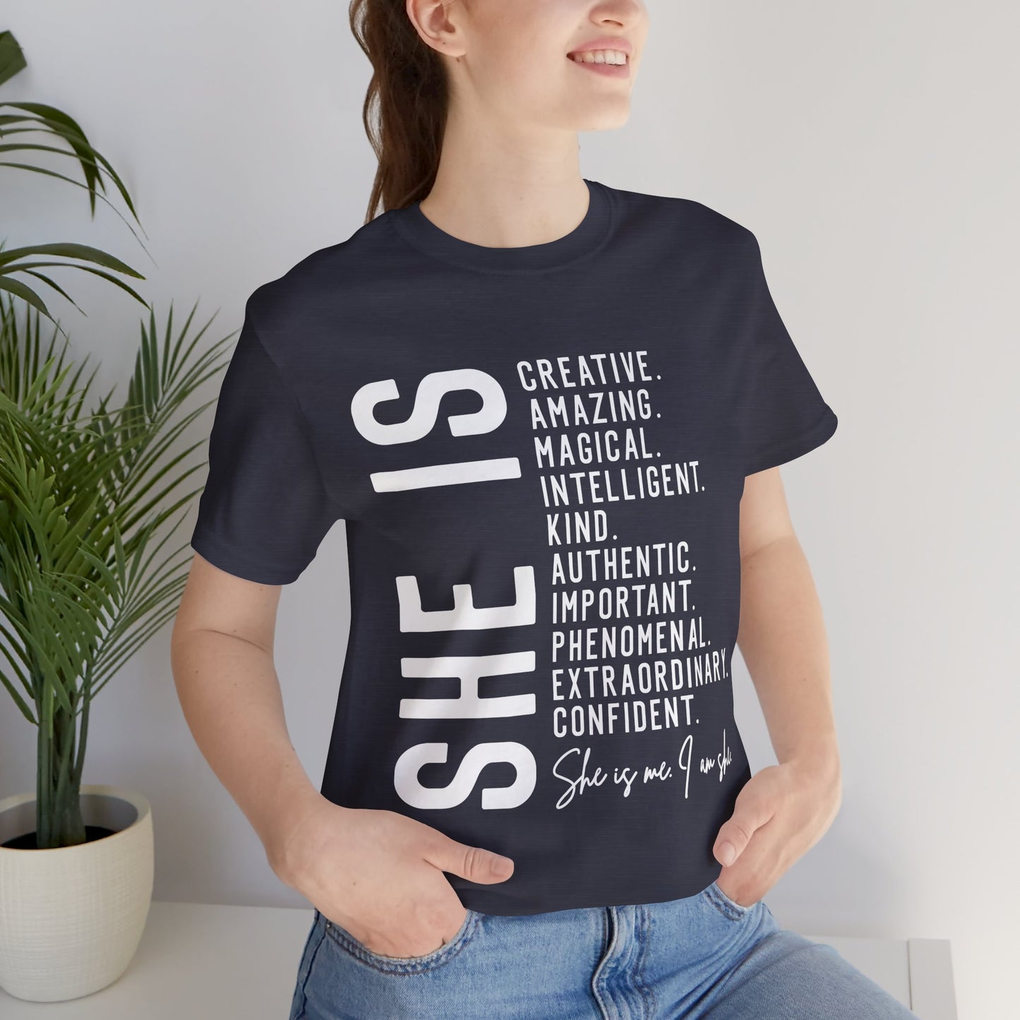 Empowering Women's Statement Tee - She Is Creative and Confident, Inspirational Gift, Motivational Shirt, Everyday Wear, Self-Love Apparel