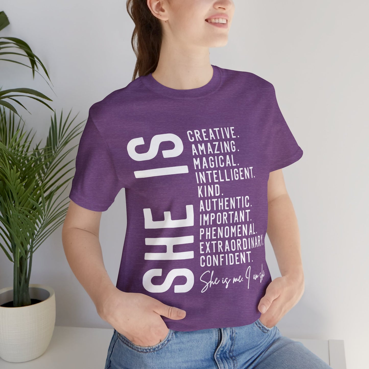 Empowering Women's Statement Tee - She Is Creative and Confident, Inspirational Gift, Motivational Shirt, Everyday Wear, Self-Love Apparel