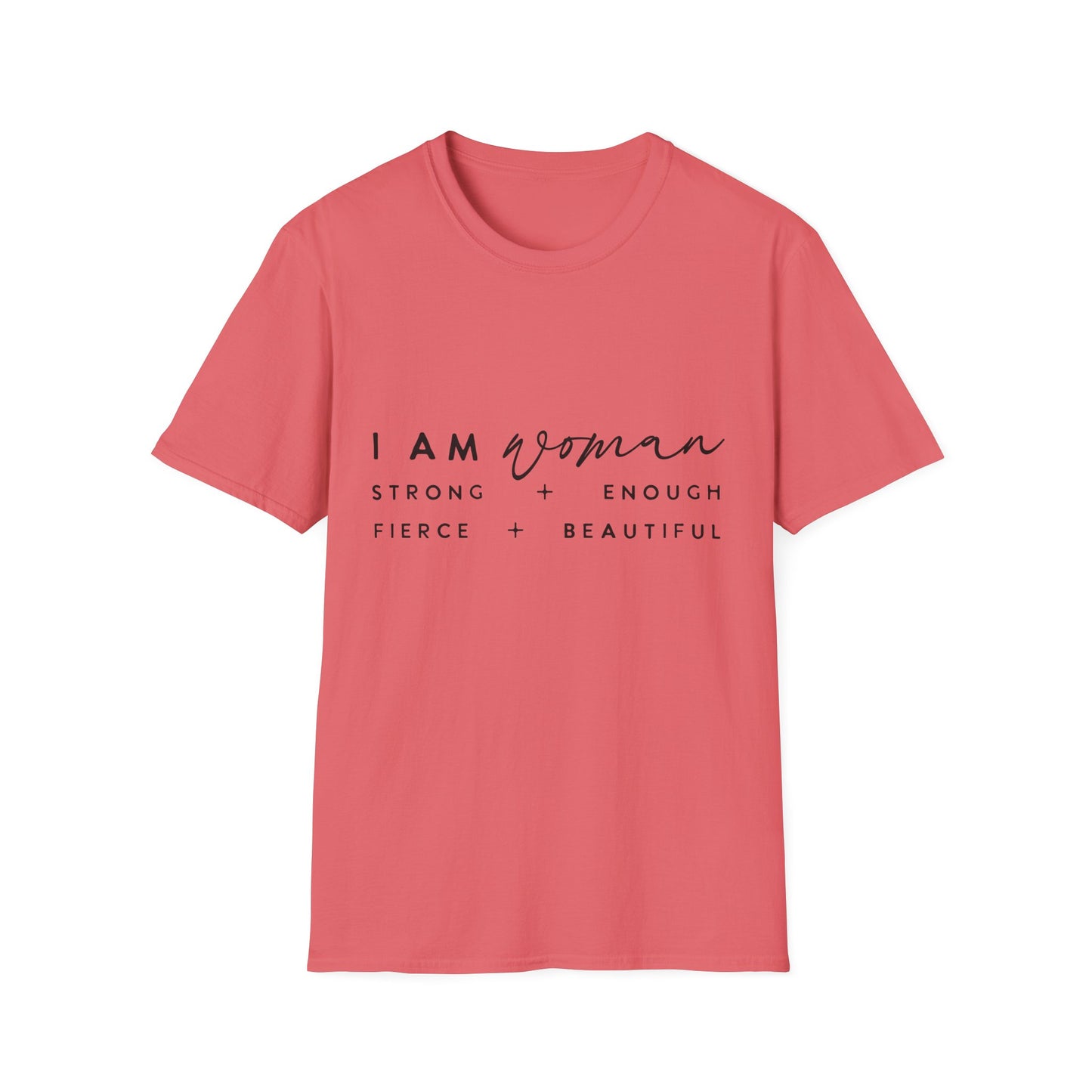 Empowering Woman T-Shirt | I Am Woman Strong + Fierce + Beautiful | Gift for Her, Feminist Apparel, Casual Wear, Motivational Tee