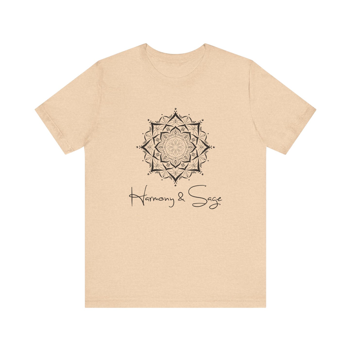 Mandala Harmony Unisex Logo Tee, Boho Style, Spiritual Gift, Meditation Shirt, Yoga Apparel, Casual Wear