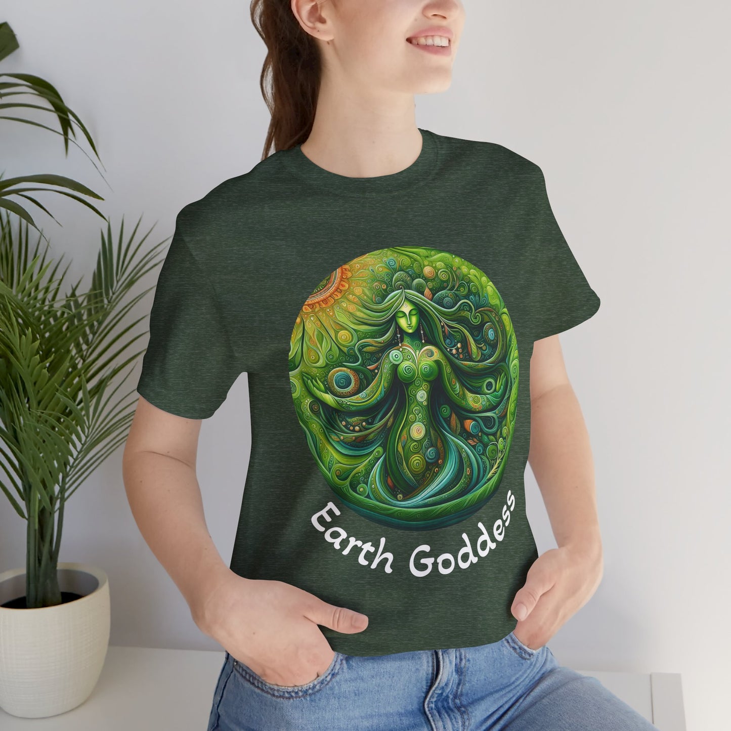 Earth Goddess Unisex Jersey Tee, Eco-Friendly Shirt, Nature Lover Tee, Spiritual Gift, Bohemian Style Top, Earth Day Apparel