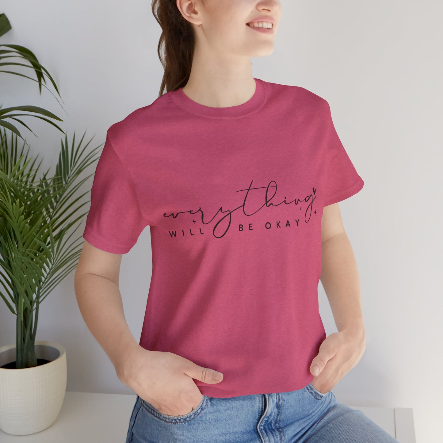 Everything Will Be Okay Tee, Inspirational Tee, Positive Message T-Shirt, Gift for Friends, Self-Care Shirt, Motivational Clothing