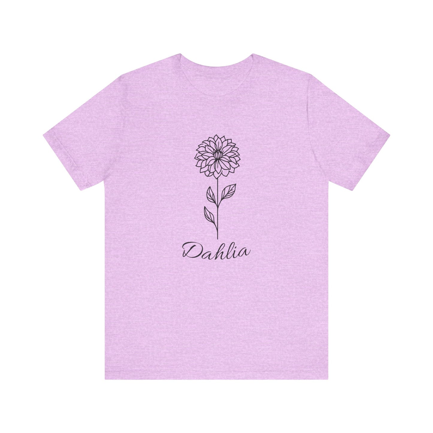 Floral Graphic Tee: Hand-Drawn Dahlia T-Shirt, Nature Lover Gift, Casual Wear, Spring Fashion, Botanical Art Style
