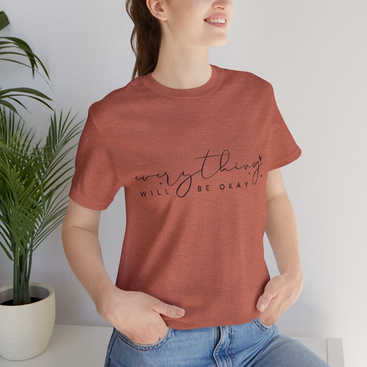 Everything Will Be Okay Tee, Inspirational Tee, Positive Message T-Shirt, Gift for Friends, Self-Care Shirt, Motivational Clothing