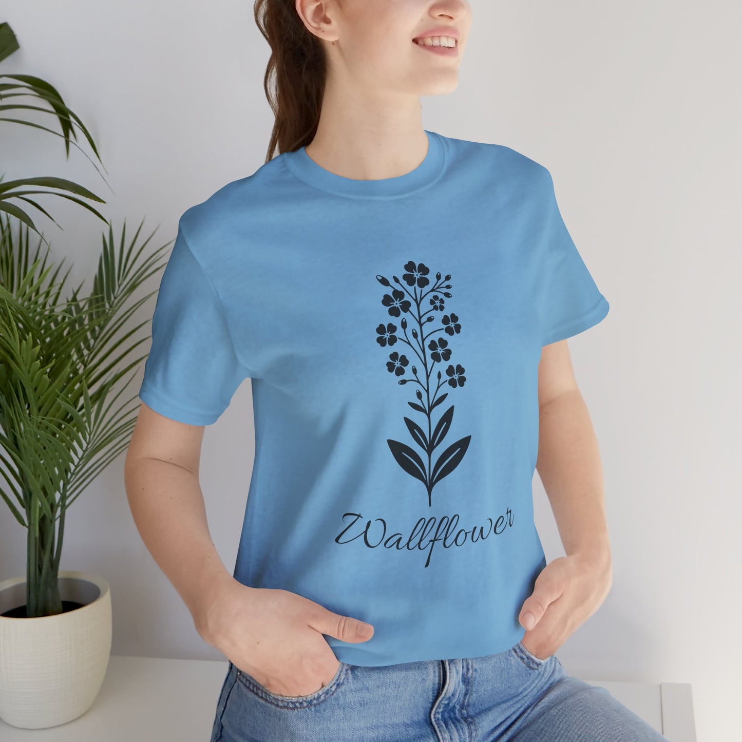 Wallflower Unisex Short Sleeve Tee - Botanical Graphic Shirt, Nature Lover Gift, Casual Wear, Eco-Friendly Fashion, Spring Outfit