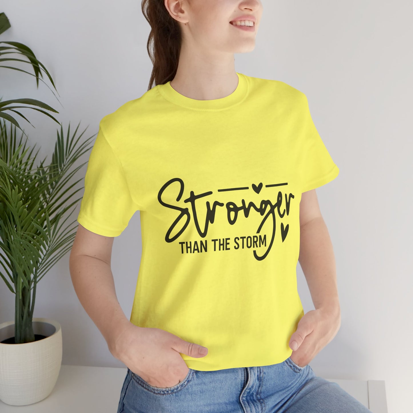 Inspirational Graphic Tee - Stronger Than The Storm, Positive Affirmation Shirt, Unisex Motivational Tee, Gift for Resilience, Casual Wear