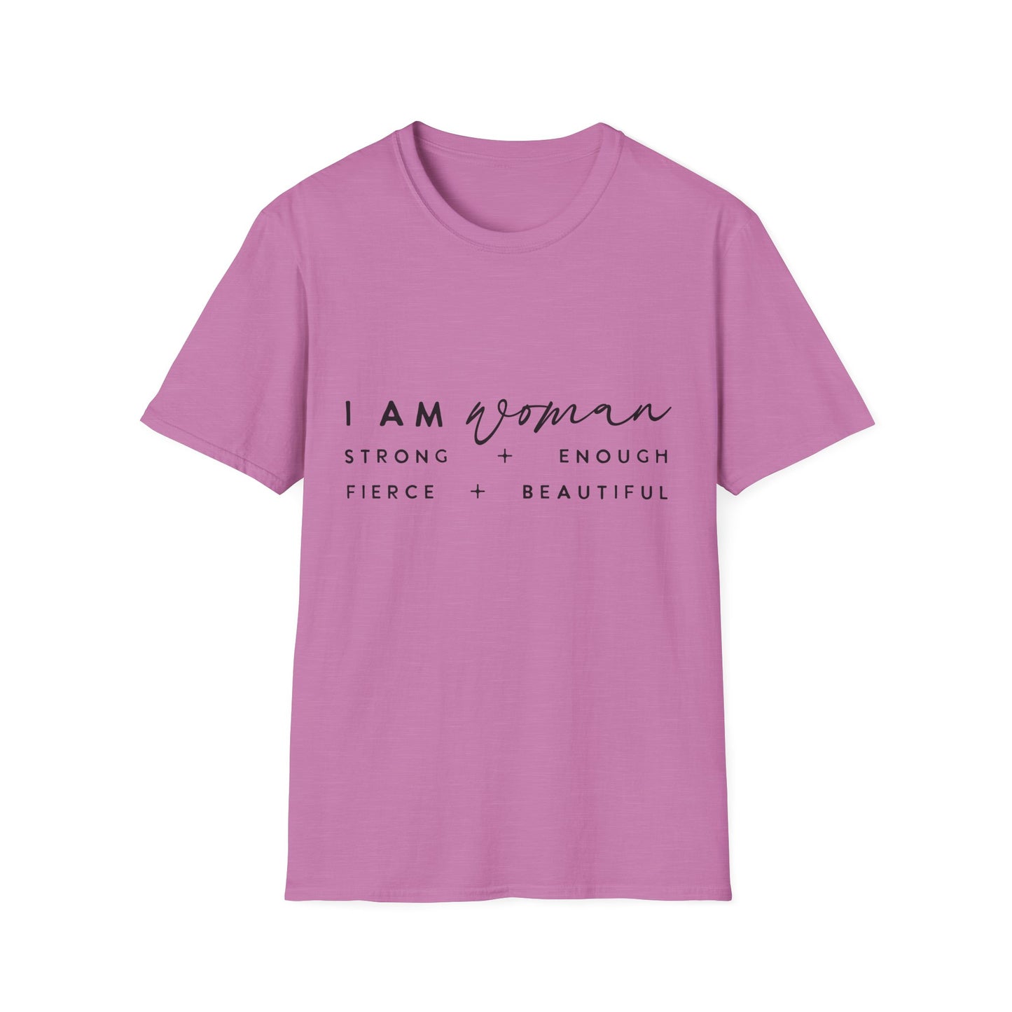 Empowering Woman T-Shirt | I Am Woman Strong + Fierce + Beautiful | Gift for Her, Feminist Apparel, Casual Wear, Motivational Tee